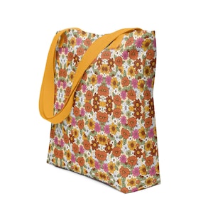 Retro 70s Style Peace and Smiles Tote Bag