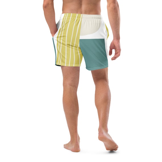 Retro Print Men's Swim Trunks Bathing Suit