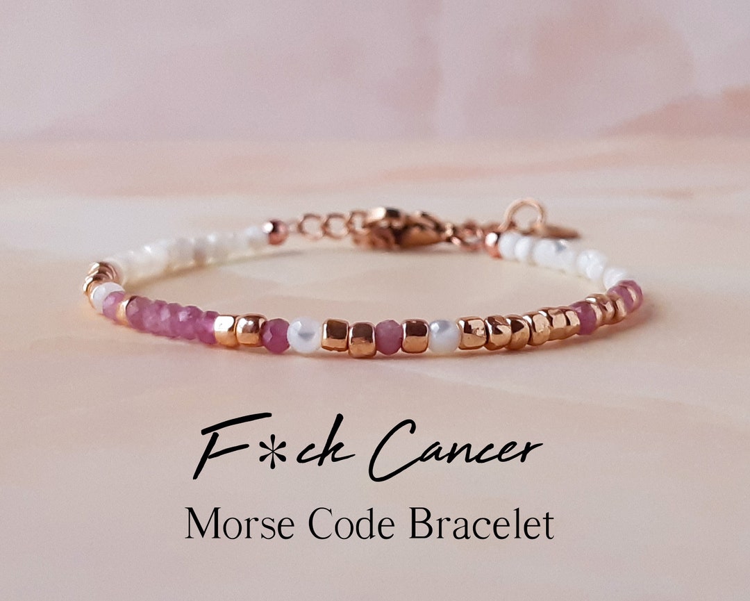 PLITI Braccialetto Ispiratore In Acciaio Inox Con Codice Morse, Regalo Per La Consapevolezza Del Cancro - 3
