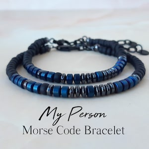My Person Morsekodarmband för par Armband Set med 2 matchande armband Hans och henne armband Armband för långdistansrelationer