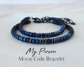 My Person Morse Code Bracelet for Couples Bracelet Set of 2 Matching Bracelets His and Her Bracelet Long Distance Relationship Bracelet