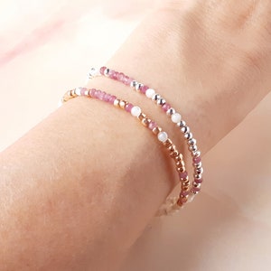 Pink Tourmaline Morse Code Bracelet Breast Cancer Gifts Strength Bracelet Cancer Survivor Gift Fuck Cancer Bracelet Encouragement Gift image 5