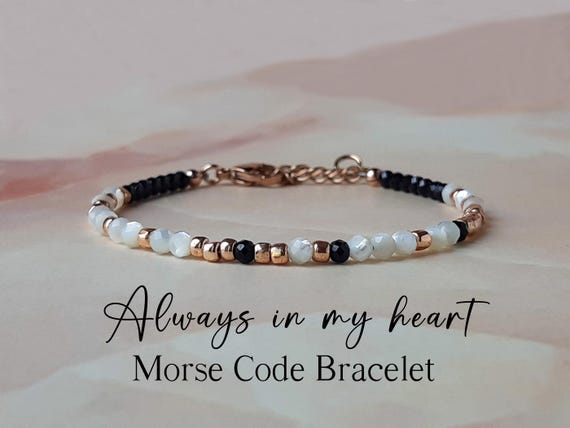 ❤ともちゃんさま❤2025年Bracelet❤❤ Always in My Heart Morse Code Bracelet Bereavement Gift Infant