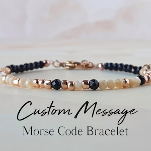 Personalized Morse Code Bracelet Custom Jewelry Anniversary Gift for Her Grandma Gift for Grandmom Meaningful Customized Bracelet