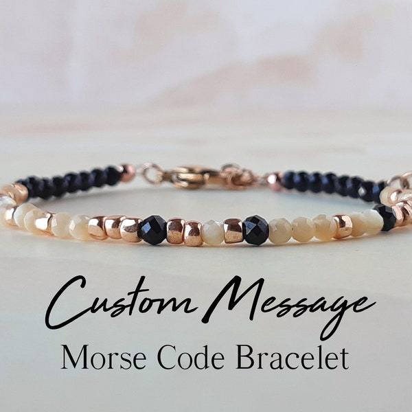 Personalized Morse Code Bracelet Custom Jewelry Anniversary Gift for Her Grandma Gift for Grandmom Meaningful Customized Bracelet