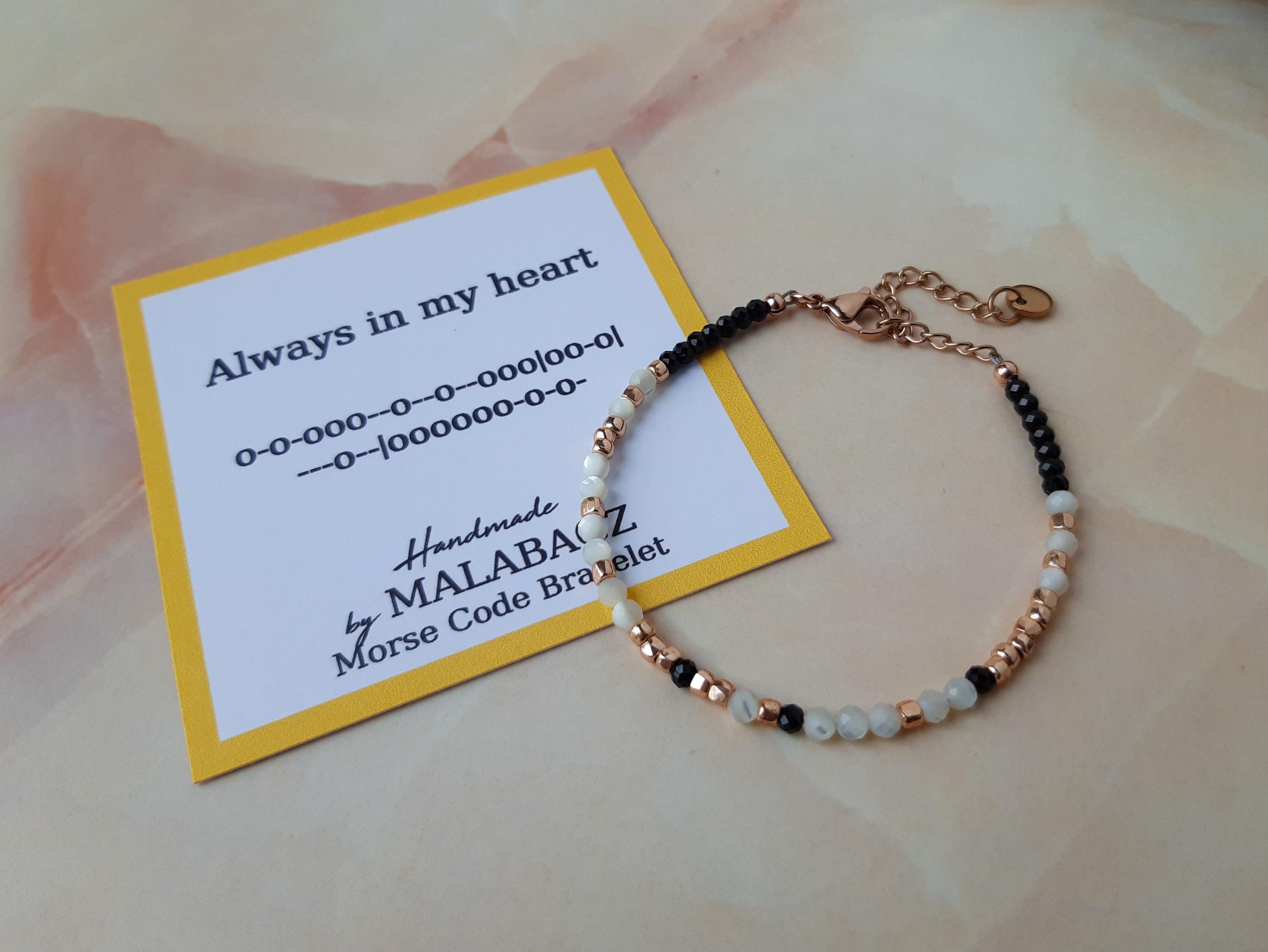 Always in My Heart Morse Code Bracelet Bereavement Gift Infant