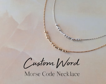 Custom Morse Code Necklace Gold Filled or Sterling Silver Custom Name Necklace Hidden Message Necklace Unique Gifts for Mom Gift for Her