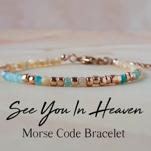 See You In Heaven Memorial Bracelet Morse Code Jewelry Baby Loss Bracelet Miscarriage Bracelet Loss of a Child Keepsake Loss of Son Gift