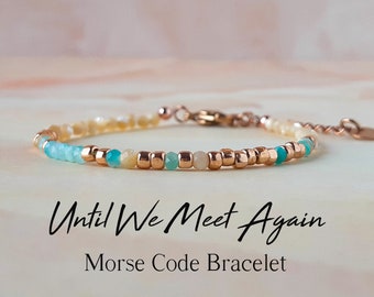 Pulsera de piedras preciosas con código Morse, regalo por aborto espontáneo, regalo por pérdida de la madre, pulsera por pérdida del embarazo, regalo por pérdida de un padre, regalo por pérdida de un bebé