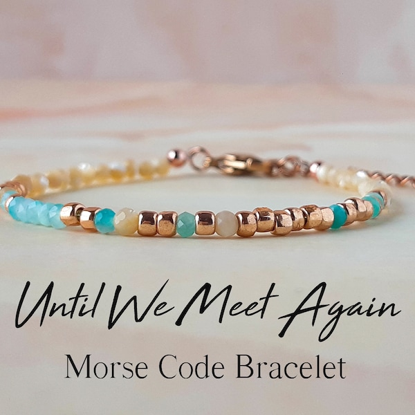 Gemstone Morse Code Bracelet Miscarriage Gift Loss of Mother Gift Pregnancy Loss Bracelet Parent Loss Gift Loss of Father Baby Loss Gift