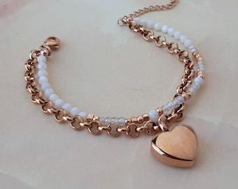 Pulsera con urna de piedras preciosas, joyería de cremación, regalos de condolencia por la pérdida de un ser querido, dije de urna en forma de corazón para cenizas humanas o de mascotas, regalo de recuerdo para mujeres.