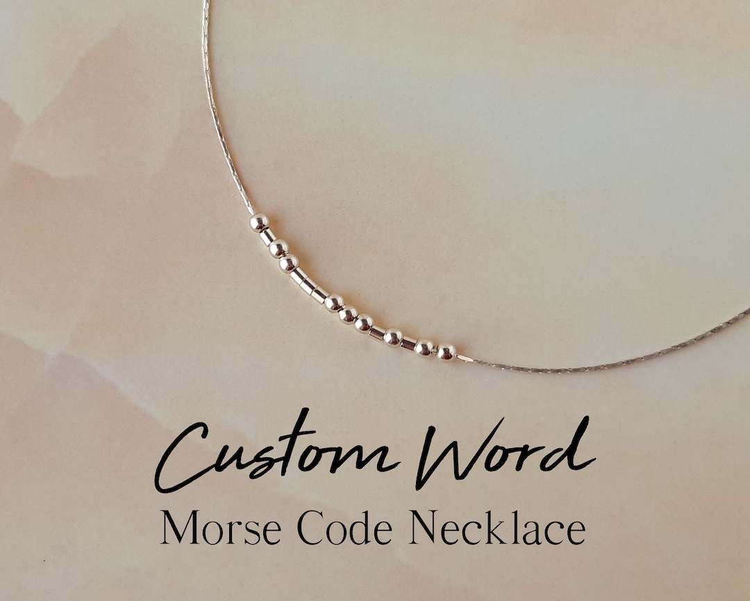 Sterling Silver Custom Morse Code Necklace Custom Word Necklace Hidden ...