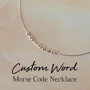 Sterling Silver Custom Morse Code Necklace Custom Word Necklace Hidden Message Necklace Personalized Necklace Name Necklace for Mom