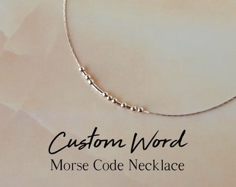 Sterling Silver Custom Morse Code Necklace Custom Word Necklace Hidden Message Necklace Personalized Necklace Name Necklace for Mom