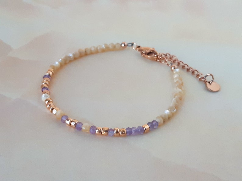 Amethyst Morse Code Bracelet Son Memorial Gift Until We Meet Again Mourning Jewelry Loss of Father Bracelet Miscarriage Gift Baby Loss Gift image 2