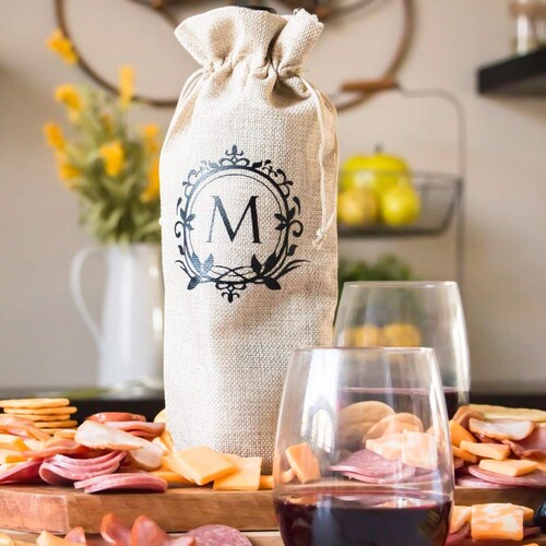 Wine Bottle Bag Personalized Wine Gift Bag Housewarming Etsy