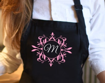 Monogrammed Apron, Gift for Her, Monogram or Initial, Bakers Apron, Kitchen Apron, Baking Chef's Mother's Day Gift, friend birthday gift