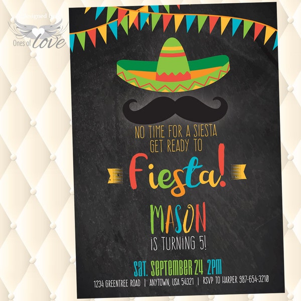 Fiesta Birthday Invitation | Cinco De Mayo | fiesta party | party invitation | birthday invitation | May 5th birthday | Mexican party