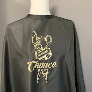 Custom Gift for barber, Personalized barber or hair salon chair haircutting cape or use your logo, stylist, hairdresser