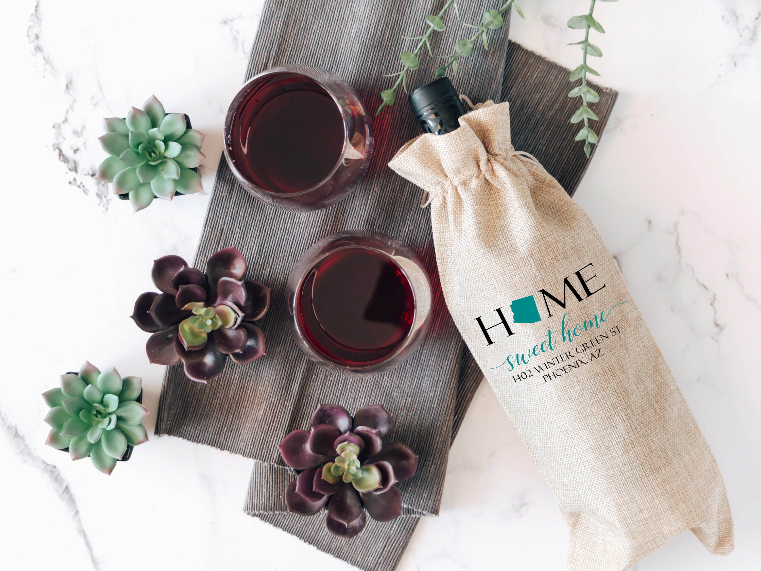 Wine Bottle Bag Personalized Wine Gift Bag Employee Gifts Etsy