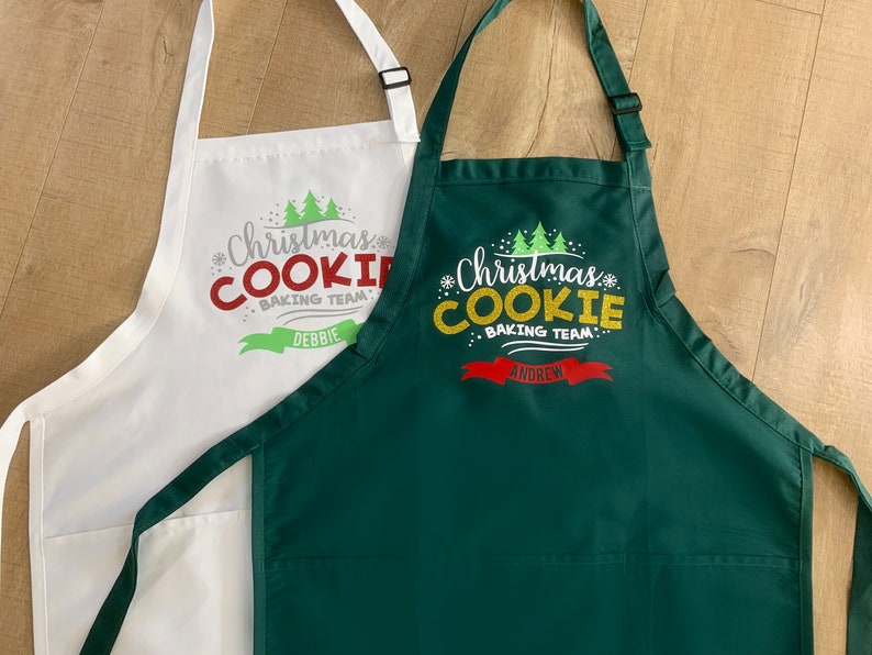 Personalized Christmas Cookie Baking Team Apron Christmas Etsy