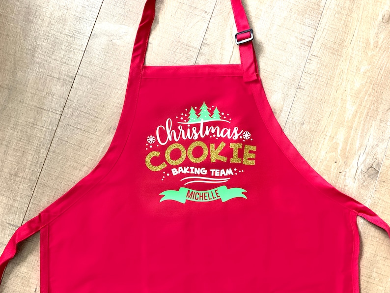 Personalized Christmas Cookie Baking Team Apron Christmas Etsy