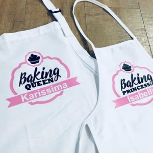 Mommy and Me Personalized Apron Gift for Mother and Daughter | Girl Bakers Apron | Kitchen Apron | Cooking Chef's Apron Christmas Gift Idea