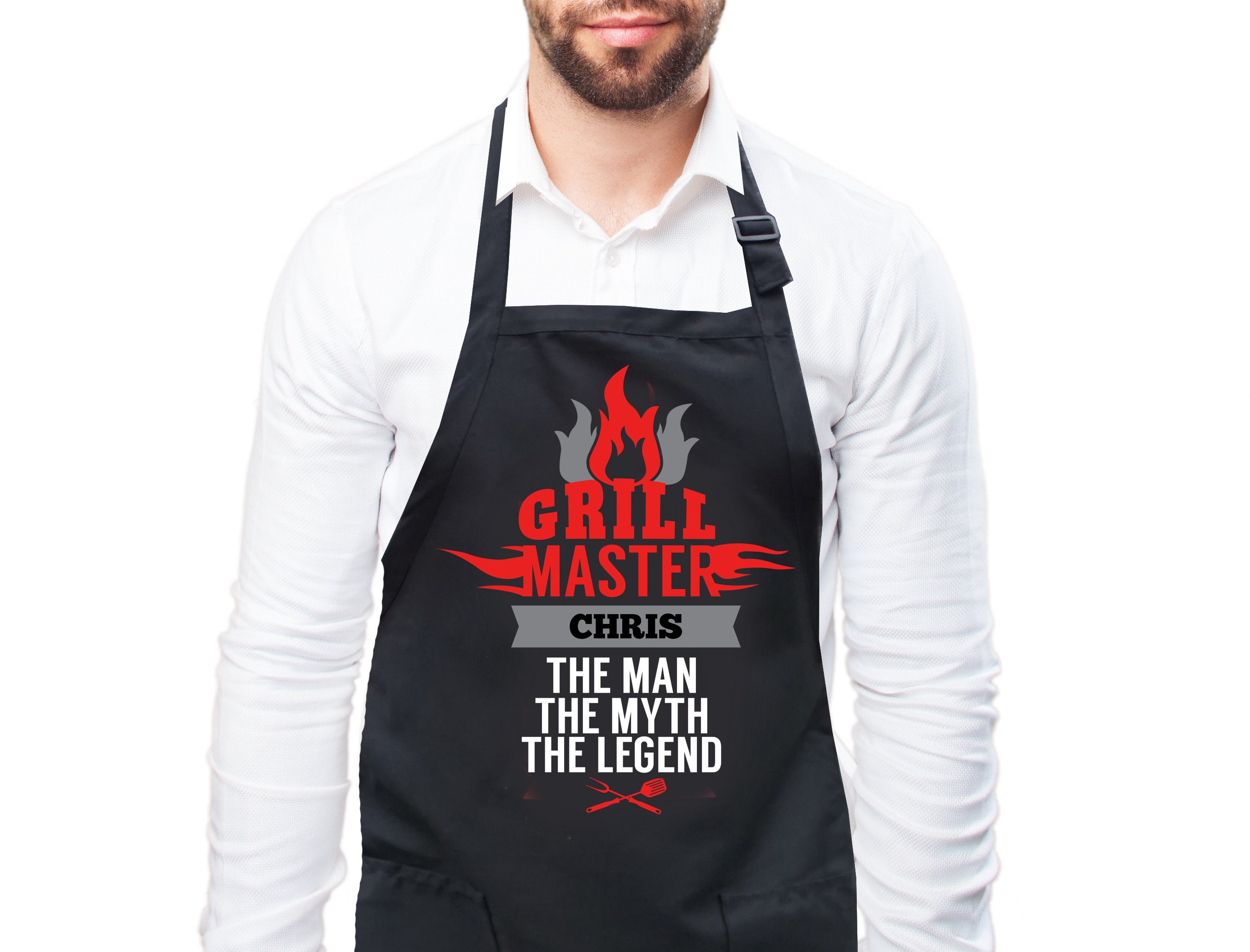 Dad The Grill Master Kitchen Apron Men Cooking Gifts for Him Fathers Day  Gift