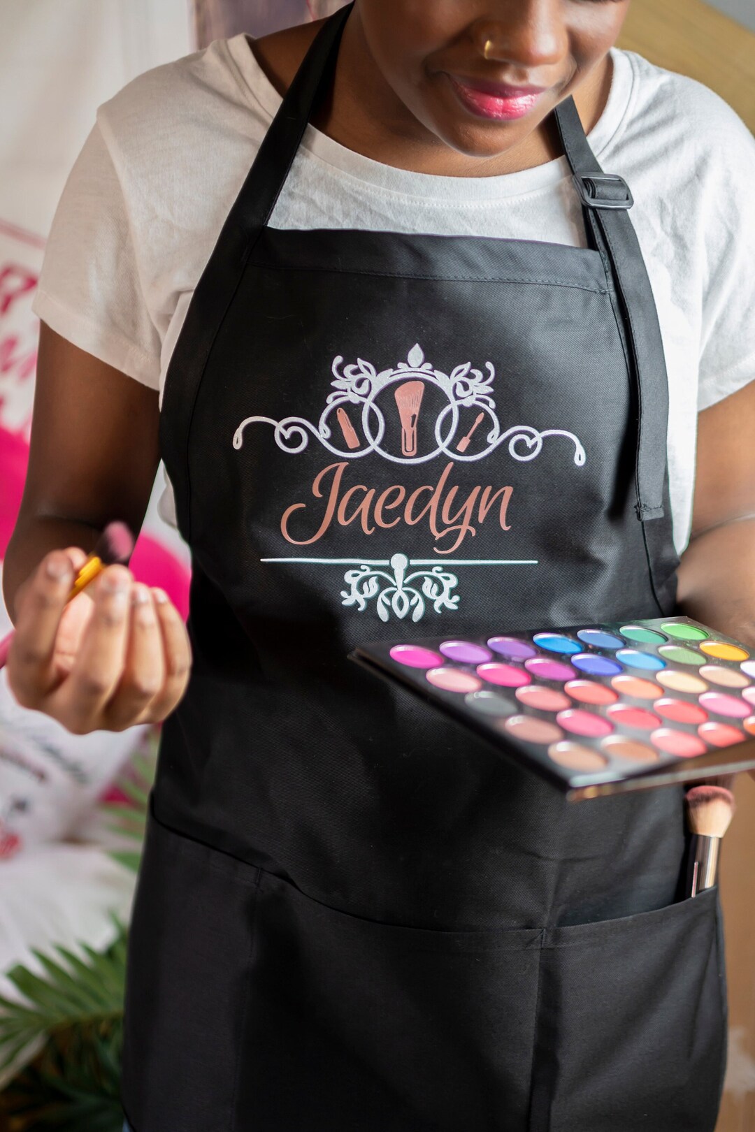 Makeup Artist Apron, Custom Beauty Salon Apron, Makeup Brushes, Girls