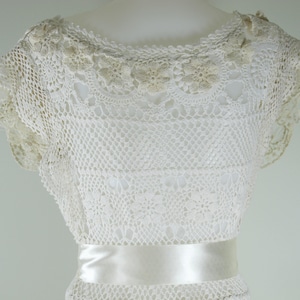 The 'Ameline' Lace Wedding Dress Bohemian Vintage Crochet Lace Handmade Wedding Dress Custom