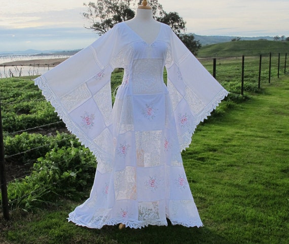 Goddess White 'Ambrosia' Corset Crochet Lace Victorian | Etsy