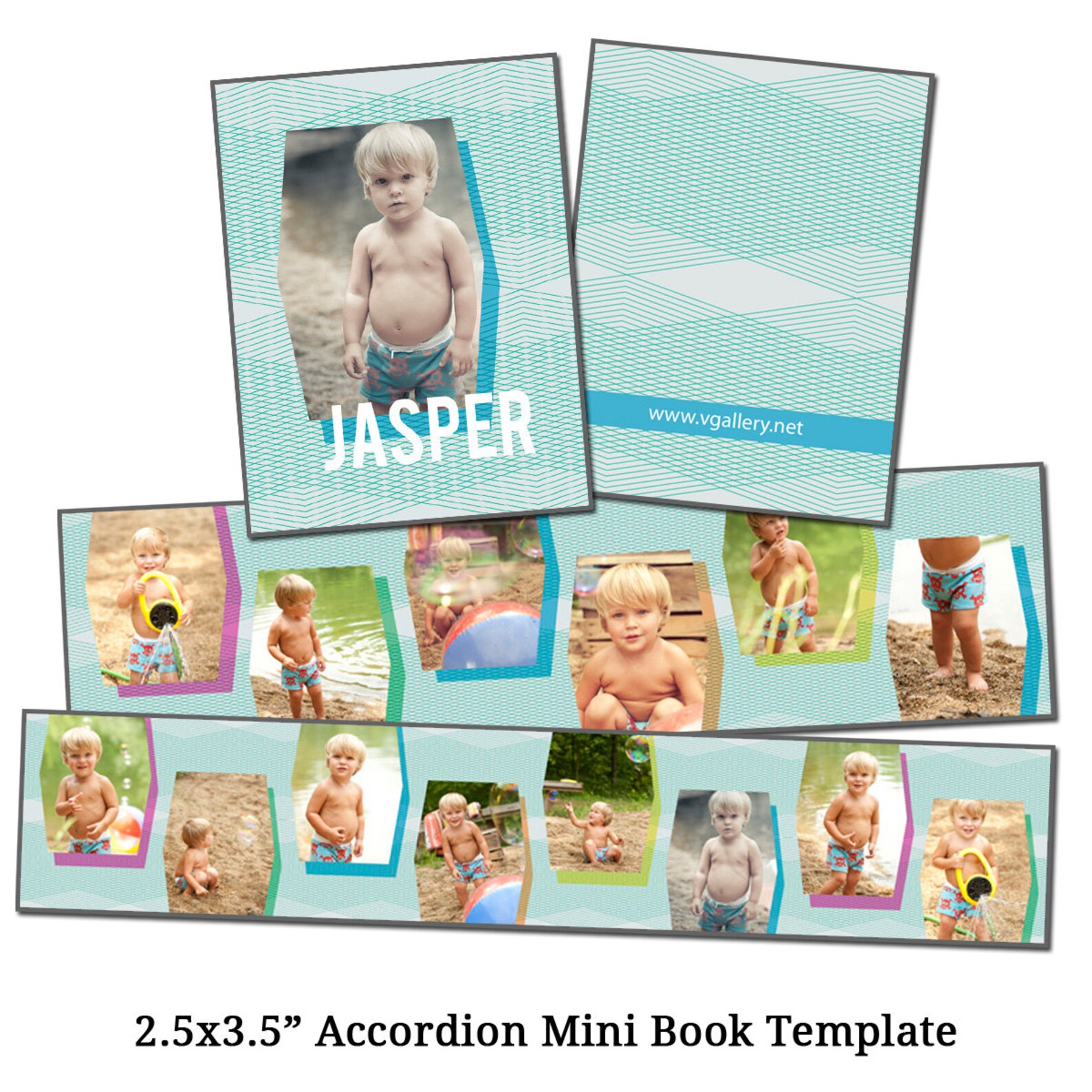 2.5x3.5 Accordion Mini Book Template SUMMER FUN Etsy