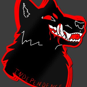 INDEPENDENCE Wolf Vinyl Sticker Original Cool WATERPROOF