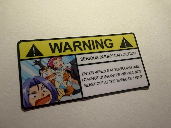 UPDATED Team Rocket Warning Vinyl Car Sticker