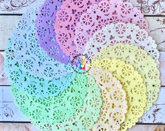 Medallion Pastel Paper Doilies. 1 pack of 10pcs.