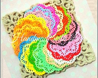 3 inches Rainbow Paper Doilies. 1 pack of 24pcs beautiful colour.