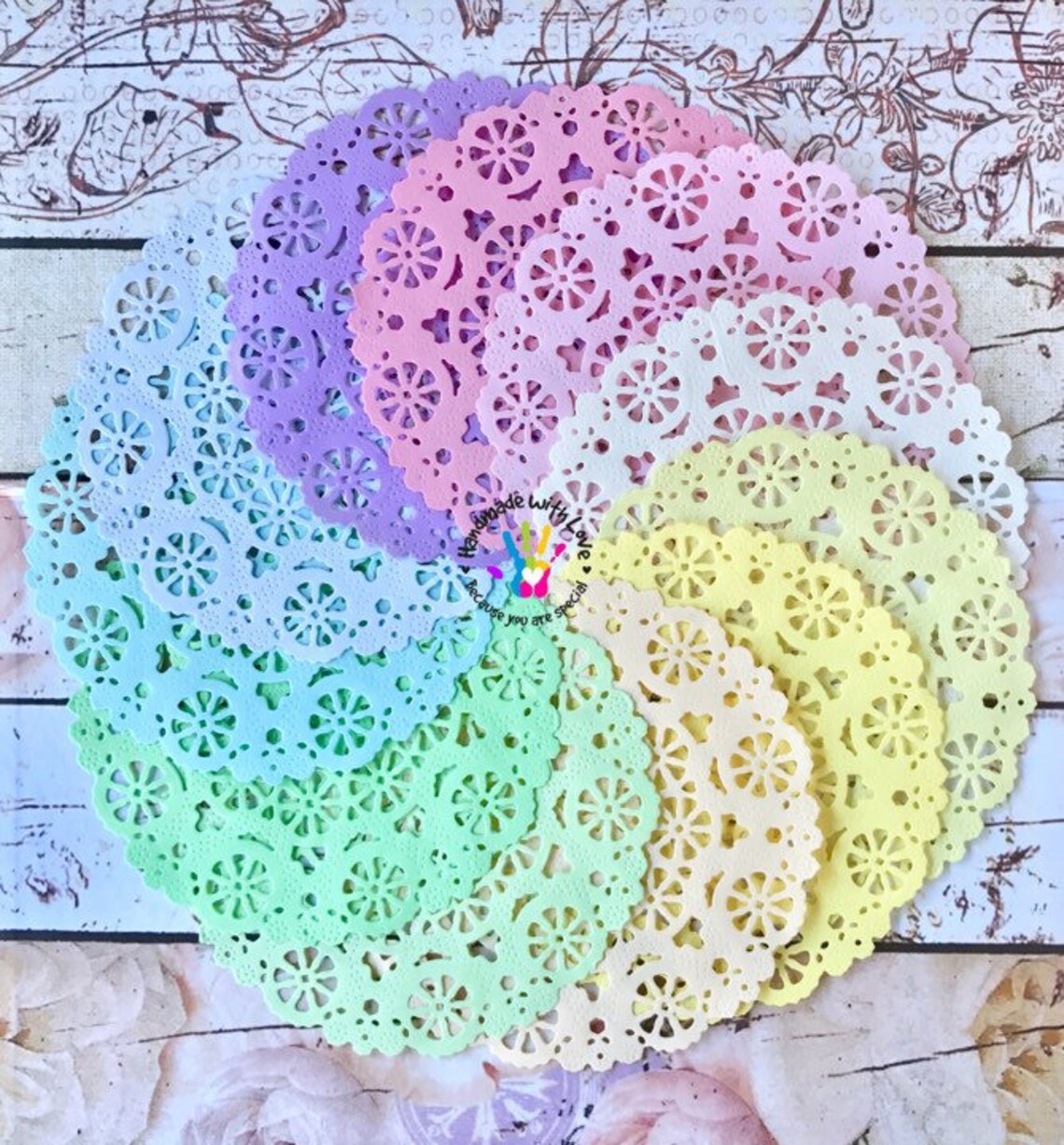 Medallion Pastel Paper Doilies. 1 Pack of 10pcs. Etsy