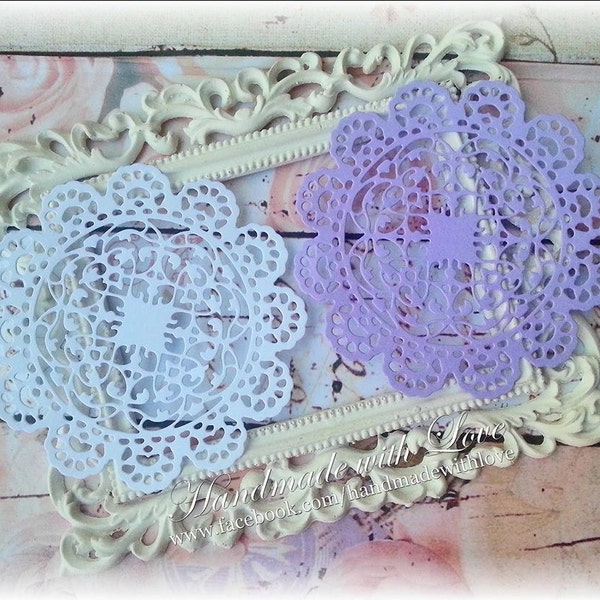 Parisian Lace Doily, 1 pack of 10pcs. Perfect for your cards, scrapbook, scrap page, scrap frame, banner, place mat, party, and many more!