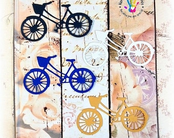 Bicicleta corta. 1 paquete de 10 piezas. Material cartulina de cara doble. Perfecto para cualquier proyecto.