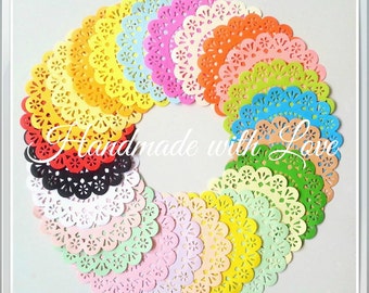 5 inches Rainbow Paper Doilies, 1 pack of 24pcs.