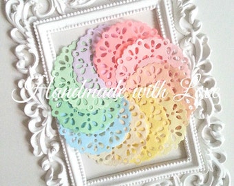 2.3 inches Pastel Paper Doilies, 1 pack of 10pcs sweet pastel colour