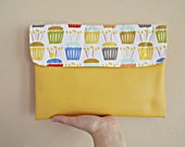 Cupcake Ipad Case, Yellow Ipad Cover, Macbook Case, Tablet Case, Happy Birthday, Christmas Gift, Leather Ipad Case, Ipad Gift, Gift for Girl