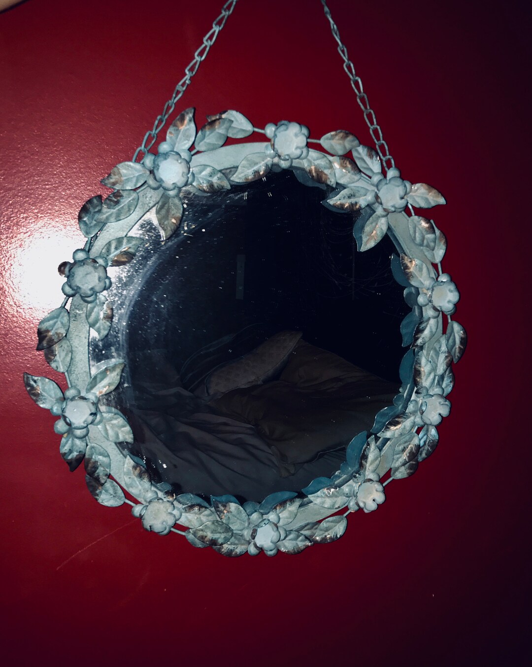 Round Mirror Flower Frame Etsy