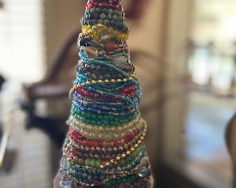 Gemstone Christmas Tree: Rainbow Tabletop Decor, Boho Heirloom