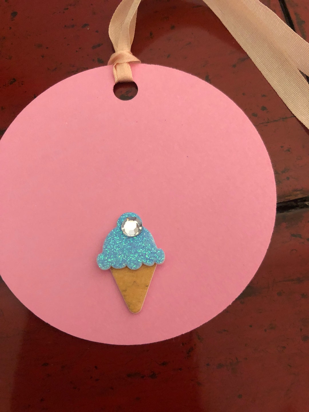 Ice Cream Gift Tags Round Pastel Card Stock Sparkly Etsy