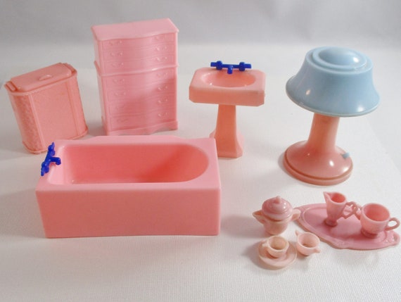 plastic dollhouse furniture 1950's