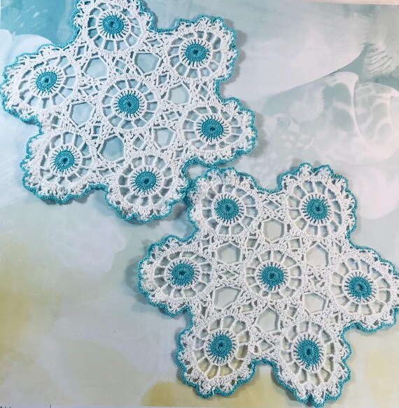 Doilies on Aqua Doilies on Aqua
