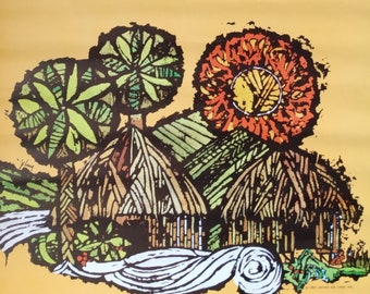 ORIGINAL 60s vintage United Airlines Hawaii Poster
