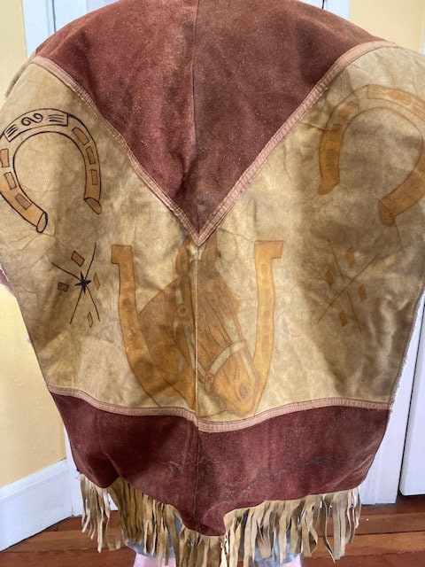 Lined Painted Leather Poncho - Etsy Lined Painted Leather Poncho - Etsy
