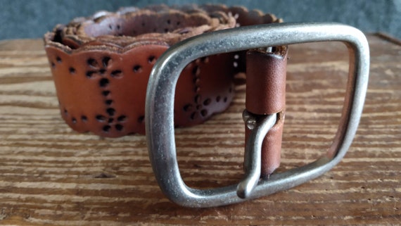 Punched Leather Hippie Belt - image 2